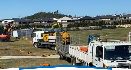 The Rams Plumbing and Gas team repairing a commercial sewer main